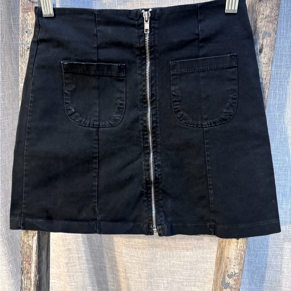 Brandy Melville black mini skirt with front zip